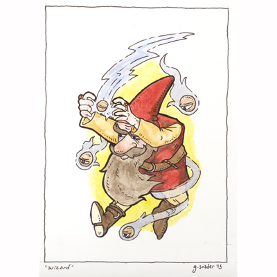 a gnome wizard casts a spell